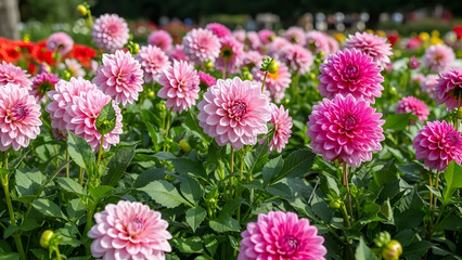 Obraz premium Pink Dahlia Garden Bloom