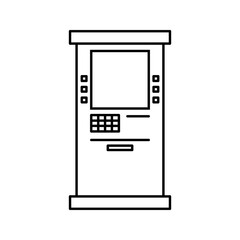Automated Teller Machine ATM line art icon vector
