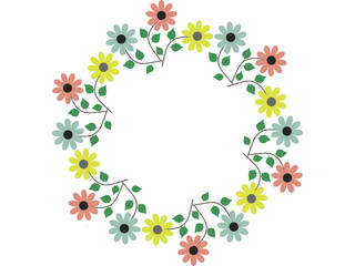 Flowers in circle Vectors