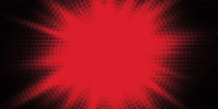 Red dots haltone on dark color background. Grunge texture abstract. Simple modern design. Vector illustration. eps 10.