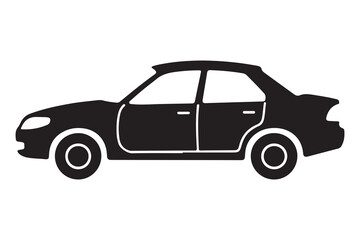Fototapeta premium Car silhouette icon representing transport vehicle and modern automobile 