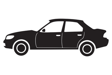 Fototapeta premium Car silhouette icon representing transport vehicle and modern automobile 