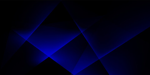 Fototapeta premium Abstract geometric background featuring layered polygonal shapes in deep blue tones with smooth gradient transitions.