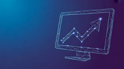 Business growth chart displayed on computer monitor screen
