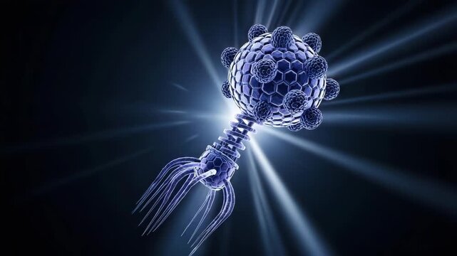 Abstract 3D Rendering of a Molecular Structure with Glowing Effects Isolated on a Transparent Background