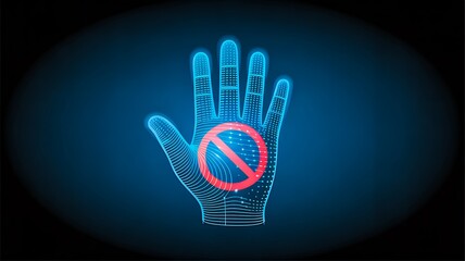 Stop hand gesture symbolizing restriction and warning concept

