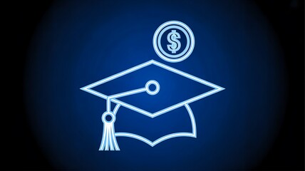 Education investment concept with graduation cap and financial growth
