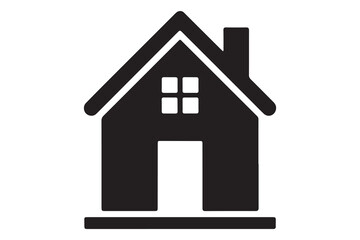 House icon silhouette vector for real estate and property design
