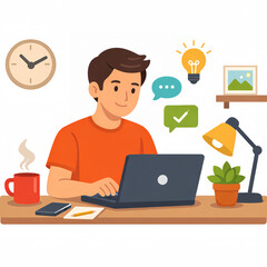 businessman working on laptop