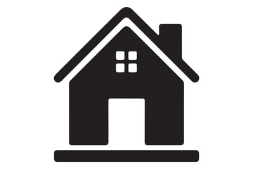 House icon silhouette vector for real estate and property design
