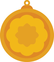 Golden Medallion Embossed Design on Transparent Background