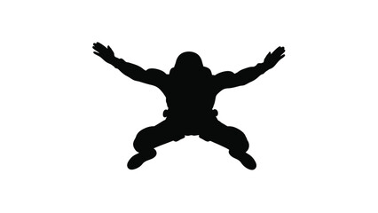 Skydiver in freefall silhouette vector illustration © Udara