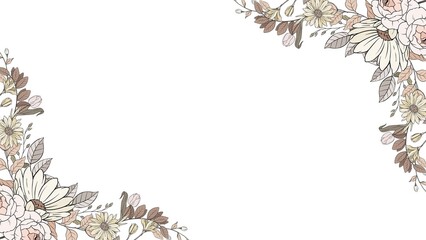 Elegant Floral Corner Accents with a Delicate Blossom Design