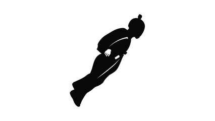Skydiver wingsuit flying silhouette vector illustration © Udara