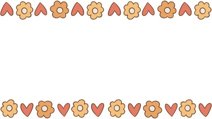 Cute hand-drawn floral and heart border design, perfect for scrapbooking and invitations