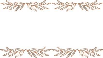 Elegant Botanical Leaf Border Design Elements for Graphic Projects, Offering a Delicate and Sophisticated Natural Frame Decoration