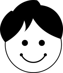 Happy child face PNG. Smiling face emoji PNG. Child face vector illustration. Happy face transparent PNG. Smiling face line drawing. Happy face outline.