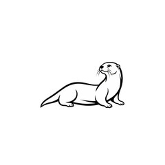 Fototapeta premium Otter Illustration - A Cute Animal Drawing