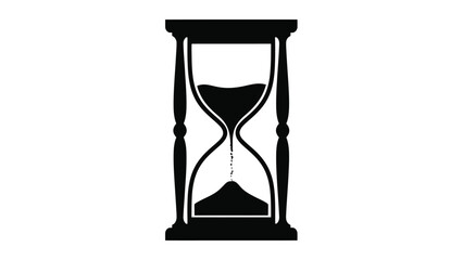 Hourglass Silhouette Time Management and Deadline Vector