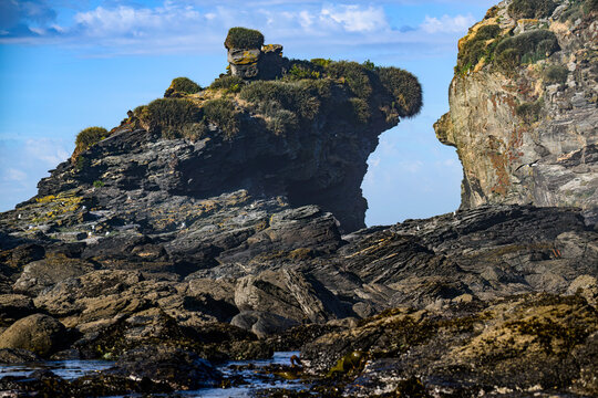 Unique Rock Formations in Chile's Patagonia Coastline