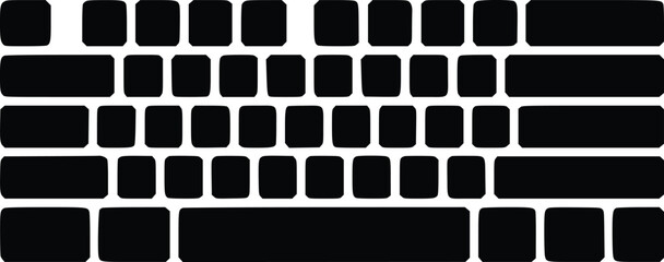 Simple black and white illustration of a computer keyboard layout