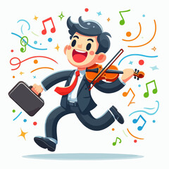 Cartoon illustration of someone playing ball which is very fun