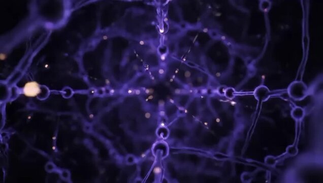 Purple Molecular Structure Animation Background.
