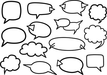 Obraz premium A collection of various black and white speech bubbles and thought bubbles in different shapes and sizes isolated on a white background
