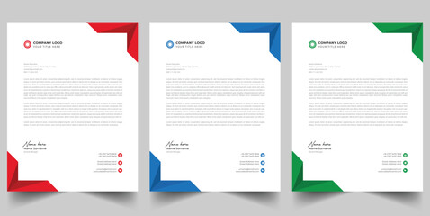 Modern Professional Letterhead Templates Set for Corporate Identity