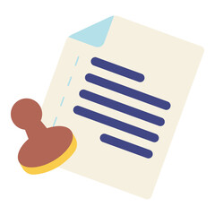 stamp document flat icon