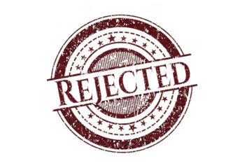 Stamp marking document rejected isolated on transparent background