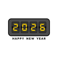 Happy new year 2026 illustration