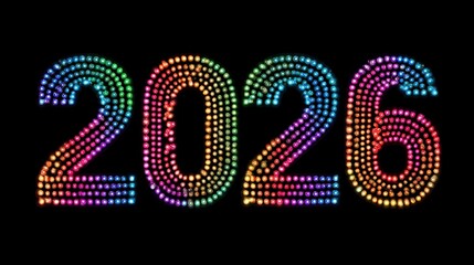 Happy New Year 2026 with Colorful Numbers Celebration Colorful Unique Number Vector