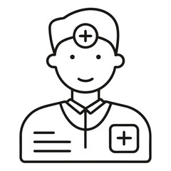 Friendly doctor or nurse with medical cross on uniform and hat