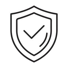 Shield icon with checkmark symbolizing protection and security