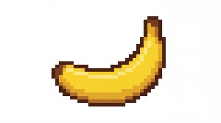 Retro Pixel Art Banana Icon Vintage Video Game Style Fruit Illustration Grunge Paper Tapes