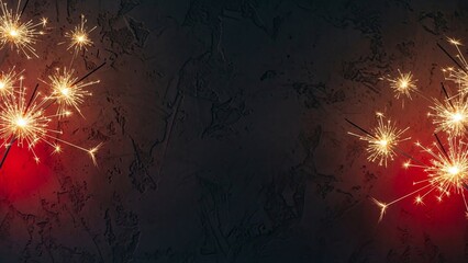 Bright fireworks exploding in dark night sky for celebration and festive events