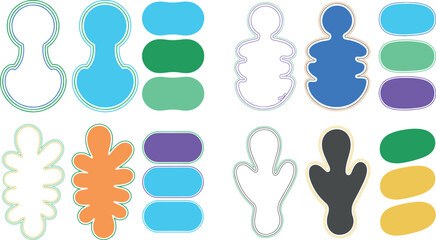 Obraz premium Colorful abstract shapes and outlines on a white background