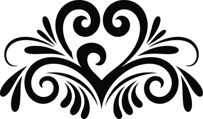 Fototapeta premium Elegant black and white scroll design