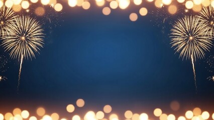 Colorful fireworks exploding in night sky for celebration and festive events