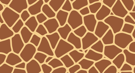 Obraz premium Seamless brown and tan giraffe skin texture pattern representing animal camouflage for textile or wallpaper design.