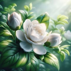 Fototapeta premium lotus flower on green background