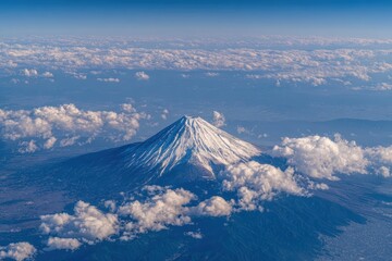 富士山の上空から見る景色