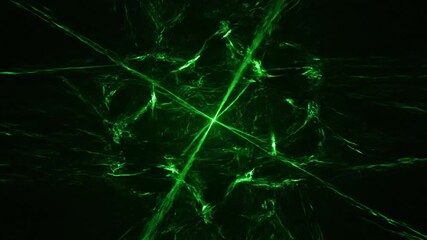 Abstract green lines on black background