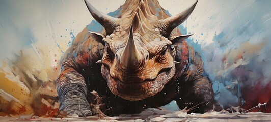 realistic photo of a glossy Triceratops ,generative AI