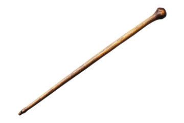 Minimal wooden stick for pointing displayed on plain white backdrop isolated on transparent background