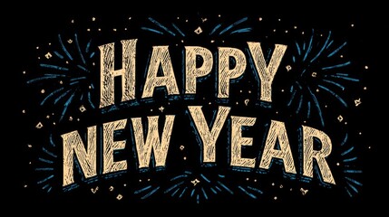 Happy New Year typography t-shirt design for celebration and festive occasions