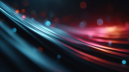 Abstract image of vibrant light trails, a dynamic and colorful display of technology