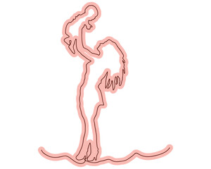 Fototapeta premium Abstract continuous line art illustration of a human figure in minimalist style. Perfect for modern posters, wall art, branding, creative design, and conceptual artwork.
