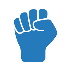Raised hand with clenched fist icon. Power and solidarity icon